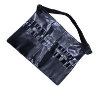 Black Pu Leather Cosmetic Brush Bag for Professional Makeup Artists