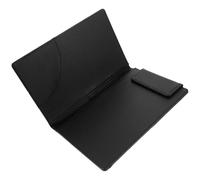 Black Pu Leather Restaurant Check Holder with Pen Slot, Small Cash Register Book for Waitress, Elegant Bill Presenter for Home Use