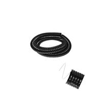 Black PU Polyurethane Steel Wire Hose Industrial Hose High Temperature Resistant Telescopic Bellows for Printing Machinery(15x600cm/0.5x19.7ft)