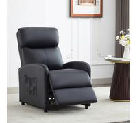 MCC Direct Recliner Pushback Adjustable Reclining Arm Chair Faux Leather Black