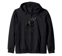 Black Pug Butterfly Nature Dog Lover Zip Hoodie