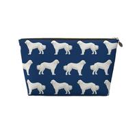Black pug Cosmetic Bags for Women Men Makeup Bag Large Capacity Purse Travel Toiletry Zipper Storage Pouch Make up Brushes Organizer for Gifts, Great Pyrenees Cute Dogs, One Size