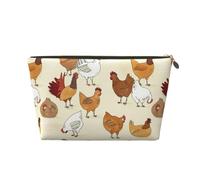 Black pug Cosmetic Bags for Women Men Makeup Bag Large Capacity Purse Travel Toiletry Zipper Storage Pouch Make up Brushes Organizer for Gifts, A Brood Of Chickens, One Size