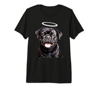 Black Pug Dog Angel Premium T-Shirt