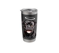 Black Pug Dog Angel Stainless Steel Insulated Tumbler