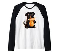 Black Pug Dog Lovers Iced Coffee Design Funny Pug Raglan Baseball Tee