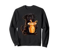 Black Pug Dog Lovers Iced Coffee Design Funny Pug Sweatshirt