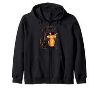 Black Pug Dog Lovers Iced Coffee Design Funny Pug Zip Hoodie