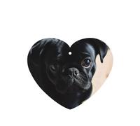 Black Pug Dog Puppy Car Air Fresheners Cards 4 Pcs Long Lasting Car Fresheners Gifts for Men Women Auto Aromatherapy Tablets Hanging Scented Card Rearview Mirror Pendant - Lavender Scent