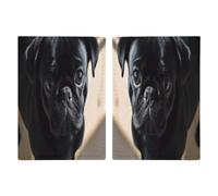 Black Pug Dog Puppy Leather Passport Holder Covers Case Minimalist Passport Sleeve Travel Wallet Passport Book Holders for Women Men, style, 20.3x13.8cm