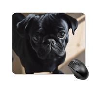Black Pug Dog Puppy Mouse Pad - Non-Slip Rubber Base Ultra-Thin Desk Mat Waterproof & Portable Mousepad for Gaming, Office, Design 25 * 30cm