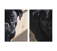 Black Pug Dog Puppy Travel Passport Holder with Credit Card Slots And Boarding Pass Slot Passport Book Holder for Passports Credit Cards Boarding Passes