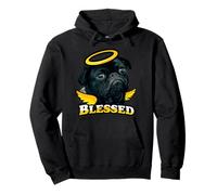 Black Pug Gifts for Women Blessed Mama Blessed Black Pug Pullover Hoodie
