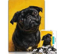 Black Pug Jigsaw Puzzles for Adults 1000 Piece Puzzle,Challenging To Complete But Fun And Humorous Birthday Present,Gifts,Wall Art 38x26cm