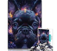 Black Pug Jigsaw Puzzles for Teenagers 1000 Pieces,Pattern Assembly Fun at Home Activities,Birthday Present,Travel Gifts 50x75cm