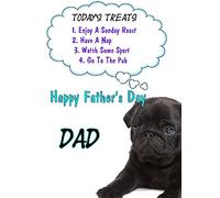Black Pug Puppy Humorous Happy Father's Day Card codehfd45 A5 Personalised Greetings Cards Posted by US Gifts for All 2016 from Derbyshire UK