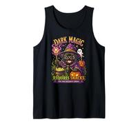 Black Pug Wizard Halloween Dark Magic Requires Snacks Tank Top