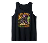 Black Pug Wizard Halloween Dark Magic Requires Snacks Tank Top