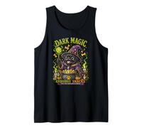 Black Pug Wizard Halloween Dark Magic Requires Snacks Tank Top