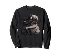 Black Pugs Hugging Cute Dog Lover Sweatshirt