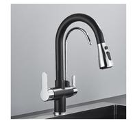 Black Pull-Down Kitchen Faucet with Dual Water Modes Integrated Sink Filter and Pura Nickel Purification System for Superior Water Quality and Convenient Use