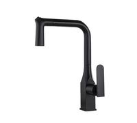 Black Pull Out Kitchen Faucets Silver Single Handle Kitchen Tap Single Hole Handle Swivel Degree Hot and Cold Water Mixer Tap(Nero)