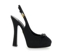 Black Pumps with Metallic Buckle and Bow - female - Dolce & Gabbana - Pumps - Black - 4 1/2 UK - Shoes 4 1/2 UK