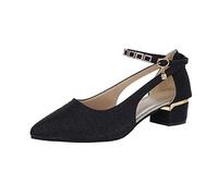 Black Pumps Women's Block Heel Sandals Wedge Heel Women's Gold Elegant Latin Dance Shoes Formal Bridal Shoes Lace Wedge Sandals Leisure Platform High Heels Sandals Low Heel Shoes, black, 5 UK