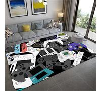 Black Purple Gray Video Game 3D Modern Children's Bedroom Carpet Area Rug Living Room Carpet Large Boy Teenager Gamer Game Room Carpet Decoration Door Mat Bedside Carpet (Grey,100 x 120 cm)