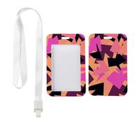 Black Purple ID Badge Holder with White Lanyard, Golf Card Holder, Vertical ID Cards Protector for Paramedic, Vertical Name Badges Protector for Staff, Nurse Essentials Work Nurse Essentials