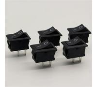 Black Push Button Mini Rocker Switch 6A-10A 110V 250V KCD1 2Pin Snap-in On/Off 21MM*15MM 5Pcs