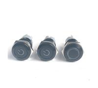 Black Push Button Switch 16mm illuminated Led Light Metal Flat Momentary Switches with power Mark 12V 24V 110V 220V(Circular Arc LED,12V)