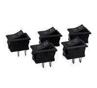 Black Push Button Switch 6A-10A 110V 250V KCD1 2Pin Snap-in On/Off Rocker21*15mm 5Pcs