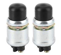 Black Push Start Button Switch, 2Pcs 50A 12V DC Heavy Duty Momentary Push Button Switch Raised Speaker Horn Button Engine Starter for Car Boat Truck