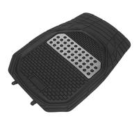 Black PVC Car Floor Mat Driver Side Water Resistant Protective Pad | Cuttable Surface, Helps Shield Factory Carpet from Mud and Snow, Suitable for Commuters and Vehicle Pedal Areas