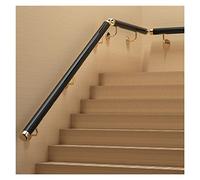 Black PVC il for Indoor/Outdoor Stairs - Safety Staircase Railing, Available in 3ft to 20ft, Wall Mount Brackets Included, Durable Hand Railing for Enhanced Stability