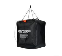 Black PVC Solar Shower Bag 40L for Hiking | Solar heating technology, 40L large capacity, ideal for family camping, quick warm water