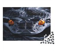 Black Python Close Up 1000 Piece Jigsaw Puzzle Paper for Adults Night Wildlife Style Puzzle Game for Family Focus Decoration Relax 52x38cm/1000pcs