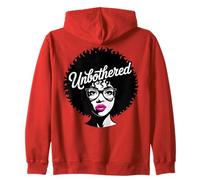 Black Queen African American Black History Unbothered Zip Hoodie