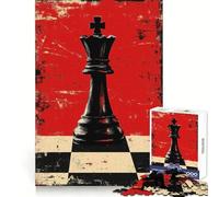 Black Queen Chess Piece Jigsaw Puzzles for Adults1000 Pieces Sharp Mind Mindful Leisure Firm Fit Joyful Xmas (38X52CM)