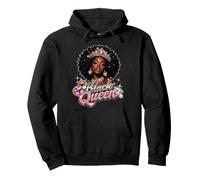 Black Queen Crown Afro Diva Pride History Juneteenth Pink Pullover Hoodie