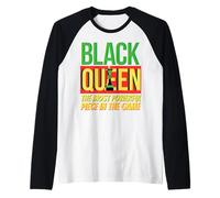 Black Queen The Most Powerful Piece in The Game Melanin Girl Raglan Baseball Tee