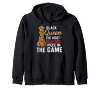 Black Queen The Most Powerful Piece In The Game Zip Hoodie