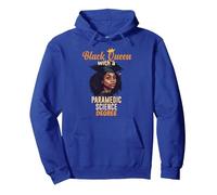 Black Queen With Paramedic Science Degree Graduation Women Pullover Hoodie, Adult Unisex, Royal Blue, Medium