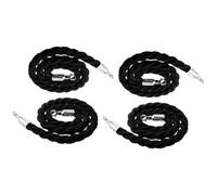 Black Queue Barrier Rope for Crowd Control 4Pack Retractable VIP Stanchion Rope with Hooks Ideal for Movie Premieres and Wedding Events (Length: 155 cm)