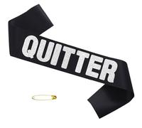 Black Quitter Retirement Sash Silver Glitter Letter for Men or Women The Legend Has Retired Great for Retirement Party Supplies Decorations Black Silver