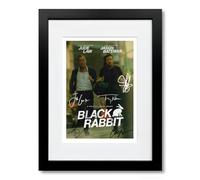 Black Rabbit Cast Signed A4 Poster Photo Print Framed Autograph Gift TV Show Kim Kang Woo Joo Ji Hoon (A4 Black Framed & Mounted)
