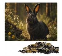 Black Rabbit Wooden Jigsaw Puzzle for Adults, 1000 Pieces | During puzzle time: Puzzle for Adults: screen-free home activity at your own pace.