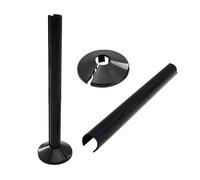 Black Radiator Pipe Covers - 2Pack 200 mm Covers with 15 mm Collars - Clip-On Radiator Pipe Sleeves for Central Heating Pipes - Easy to Install and Remove for Protecting Exposed Pipe Holes