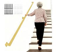 Black Railing 280cm IndoorOutdoor AntiSl WallMounted with Brackets for Safe & Support at Perfect for Homes & Businesses